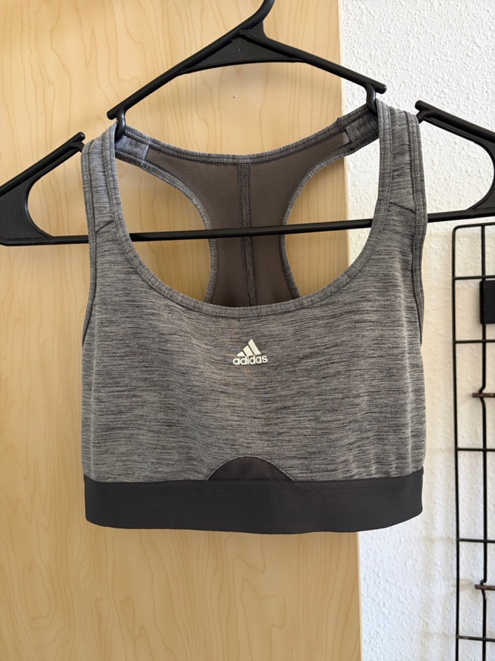 adidas Grey Heather Racerback Sports Bra